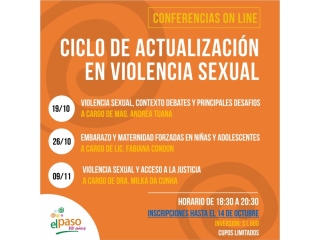  Ciclo de conferencias virtuales para la actualización profesional en violencia sexual